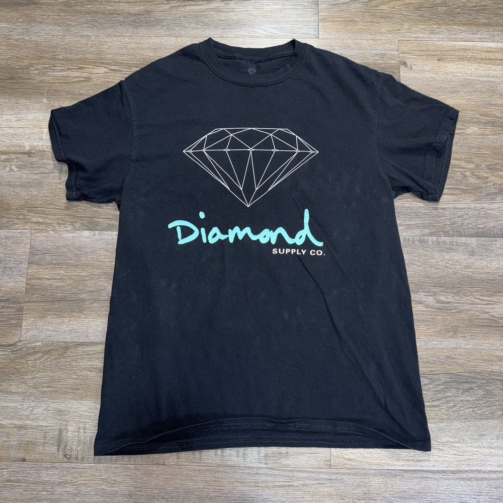 Y2K Black Diamond Supply Co. Short-Sleeve Shirt Mens Medium "Diamond" Spell-Out